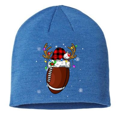 Santa Ugly Sports Christmas Football Player Meaningful Gift Sustainable Beanie