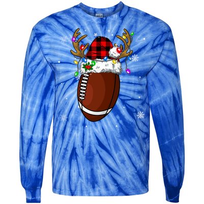 Santa Ugly Sports Christmas Football Player Meaningful Gift Tie-Dye Long Sleeve Shirt