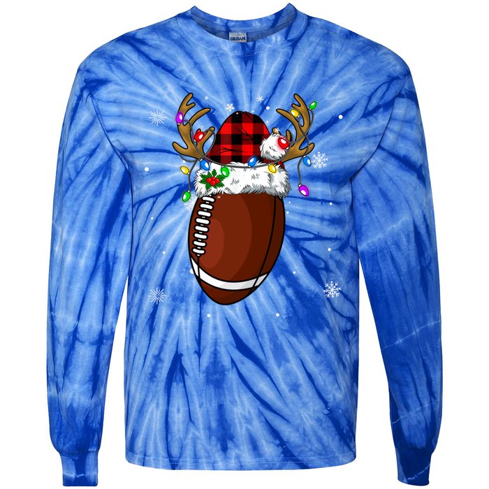 Santa Ugly Sports Christmas Football Player Meaningful Gift Tie-Dye Long Sleeve Shirt