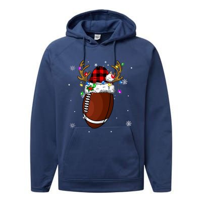 Santa Ugly Sports Christmas Football Player Meaningful Gift Performance Fleece Hoodie