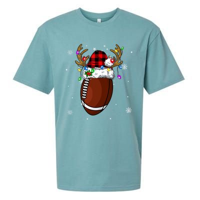 Santa Ugly Sports Christmas Football Player Meaningful Gift Sueded Cloud Jersey T-Shirt