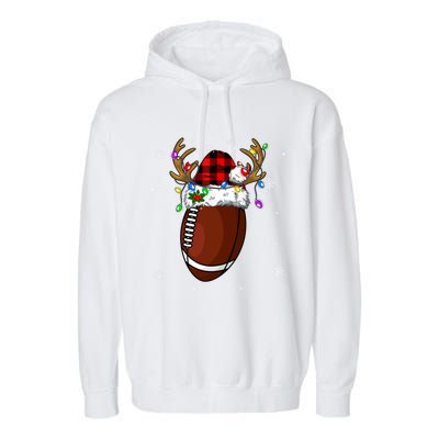 Santa Ugly Sports Christmas Football Player Meaningful Gift Garment-Dyed Fleece Hoodie