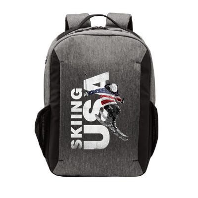 Skiing Usa Support The Team Cool Gift Usa Flag Ski Funny Gift Vector Backpack