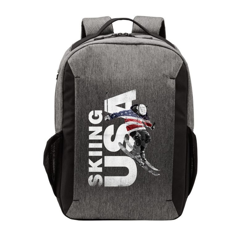 Skiing Usa Support The Team Cool Gift Usa Flag Ski Funny Gift Vector Backpack