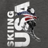 Skiing Usa Support The Team Cool Gift Usa Flag Ski Funny Gift Vector Backpack