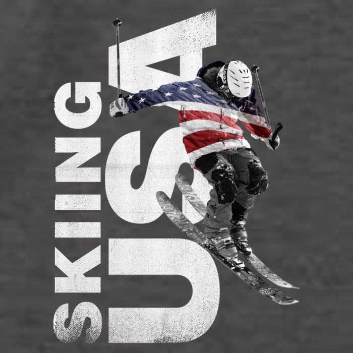 Skiing Usa Support The Team Cool Gift Usa Flag Ski Funny Gift Vector Backpack