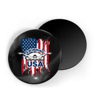 Swimming Usa Support The Usa Flag Magnet