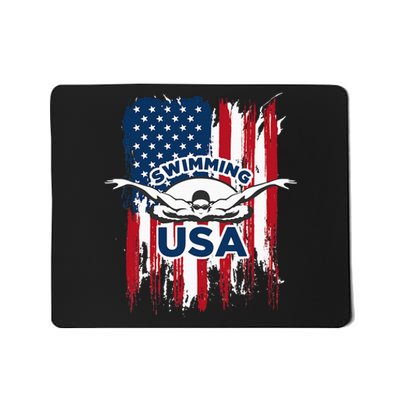 Swimming Usa Support The Usa Flag Mousepad