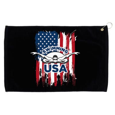 Swimming Usa Support The Usa Flag Grommeted Golf Towel