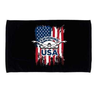 Swimming Usa Support The Usa Flag Microfiber Hand Towel