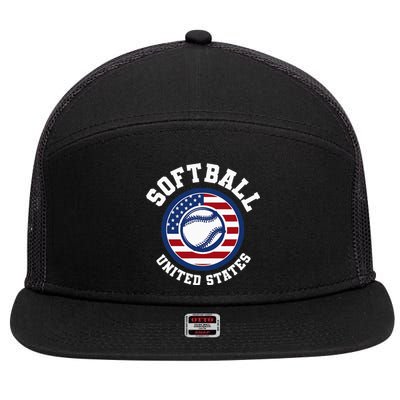 Softball USA Support the Team USA Flag 7 Panel Mesh Trucker Snapback Hat