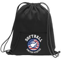 Softball USA Support the Team USA Flag Sweatshirt Cinch Pack Bag