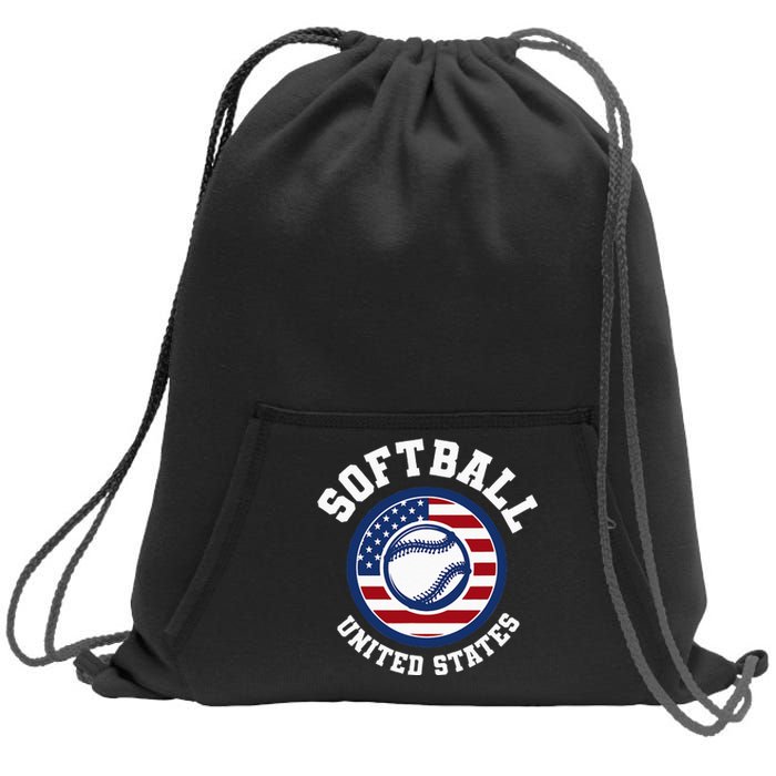 Softball USA Support the Team USA Flag Sweatshirt Cinch Pack Bag