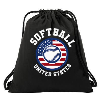 Softball USA Support the Team USA Flag Drawstring Bag