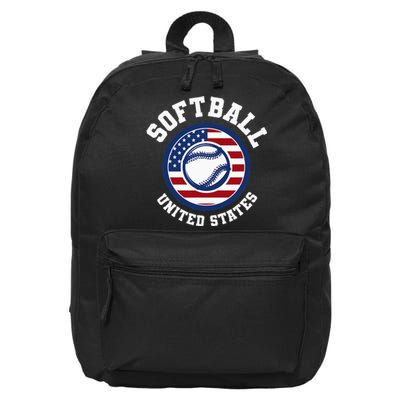 Softball USA Support the Team USA Flag 16 in Basic Backpack