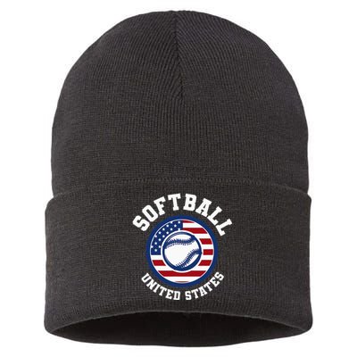 Softball USA Support the Team USA Flag Sustainable Knit Beanie