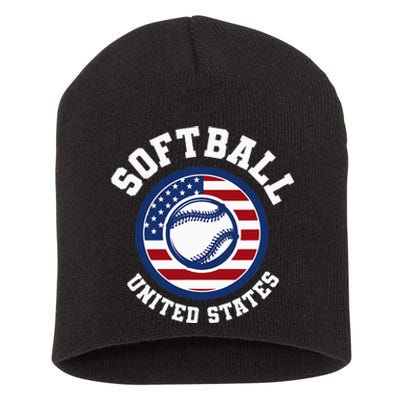 Softball USA Support the Team USA Flag Short Acrylic Beanie