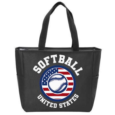 Softball USA Support the Team USA Flag Zip Tote Bag