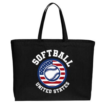 Softball USA Support the Team USA Flag Cotton Canvas Jumbo Tote