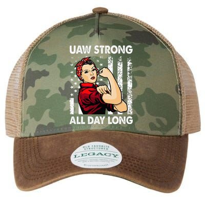 S UAW Strike Red United Auto Workers Picket Sign Legacy Tie Dye Trucker Hat