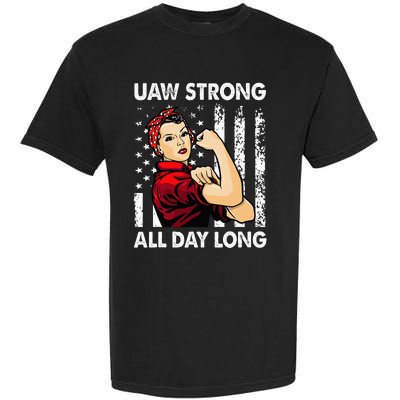 S UAW Strike Red United Auto Workers Picket Sign Garment-Dyed Heavyweight T-Shirt