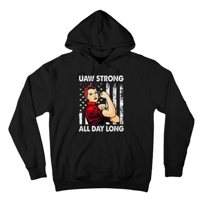 S UAW Strike Red United Auto Workers Picket Sign Hoodie