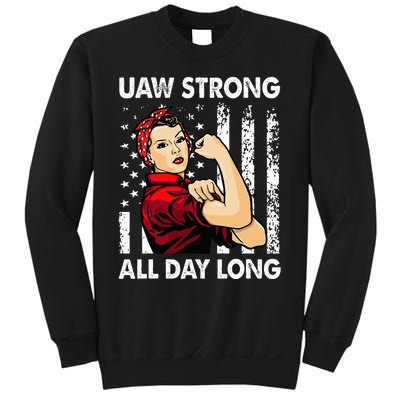 S UAW Strike Red United Auto Workers Picket Sign Sweatshirt