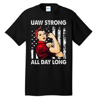 S UAW Strike Red United Auto Workers Picket Sign Tall T-Shirt