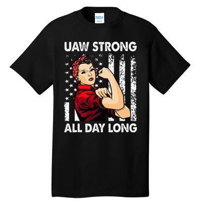 S UAW Strike Red United Auto Workers Picket Sign Tall T-Shirt