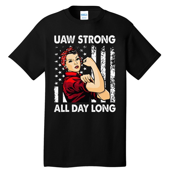 S UAW Strike Red United Auto Workers Picket Sign Tall T-Shirt