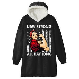 S UAW Strike Red United Auto Workers Picket Sign Hooded Wearable Blanket