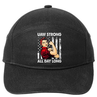 S UAW Strike Red United Auto Workers Picket Sign 7-Panel Snapback Hat