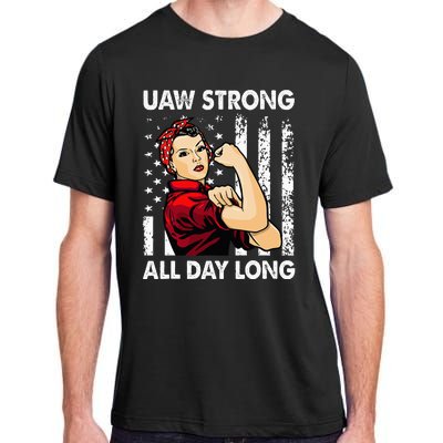 S UAW Strike Red United Auto Workers Picket Sign Adult ChromaSoft Performance T-Shirt