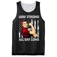 S UAW Strike Red United Auto Workers Picket Sign Mesh Reversible Basketball Jersey Tank