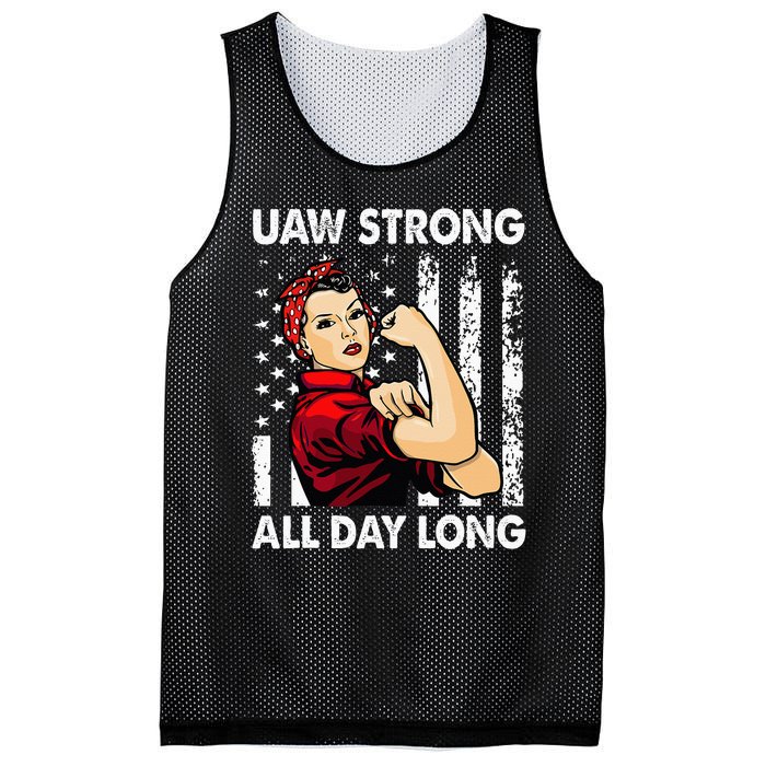 S UAW Strike Red United Auto Workers Picket Sign Mesh Reversible Basketball Jersey Tank