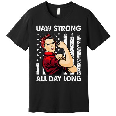 S UAW Strike Red United Auto Workers Picket Sign Premium T-Shirt