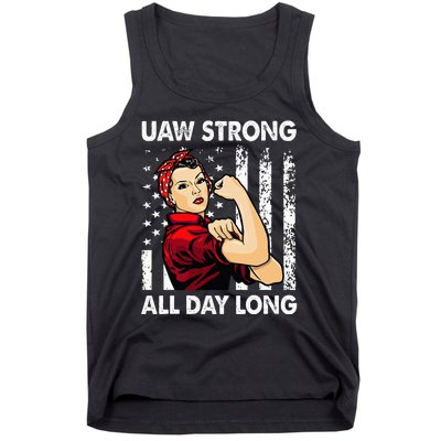 S UAW Strike Red United Auto Workers Picket Sign Tank Top