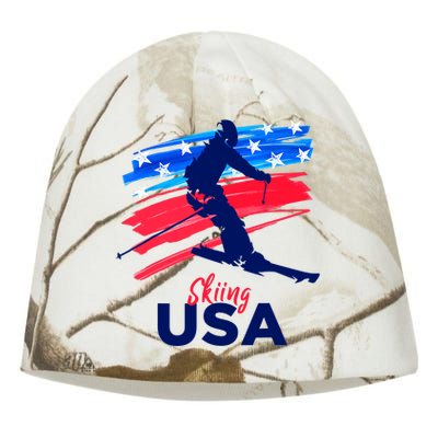 Skiing USA Support The Team USA Flag Ski Winter Kati - Camo Knit Beanie