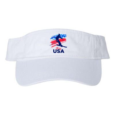 Skiing USA Support The Team USA Flag Ski Winter Valucap Bio-Washed Visor