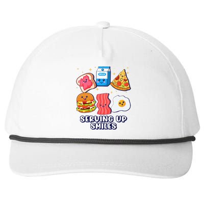 Serving Up Smiles Lunch Lady Snapback Five-Panel Rope Hat