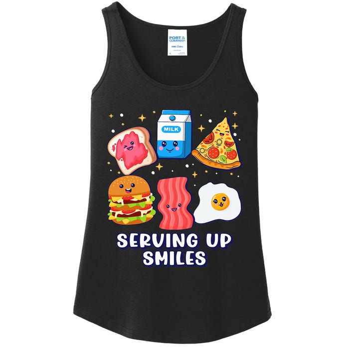 Serving Up Smiles Lunch Lady Ladies Essential Tank