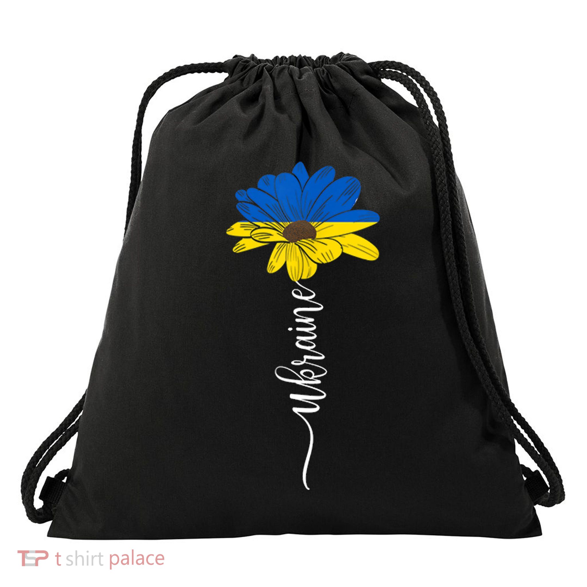 Support Ukraine Sunflower Drawstring Bag