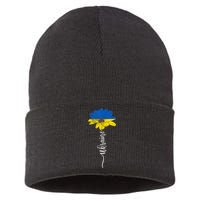 Support Ukraine Sunflower Sustainable Knit Beanie