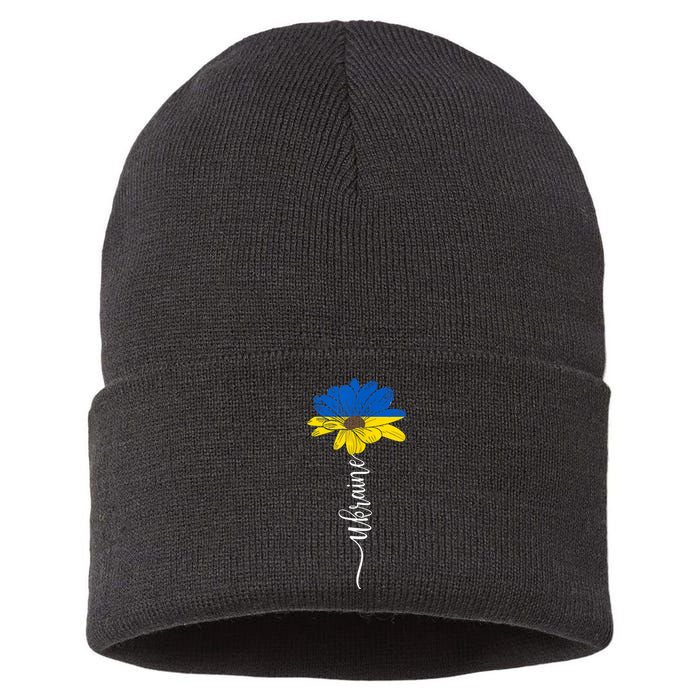 Support Ukraine Sunflower Sustainable Knit Beanie