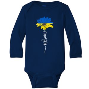 Support Ukraine Sunflower Baby Long Sleeve Bodysuit