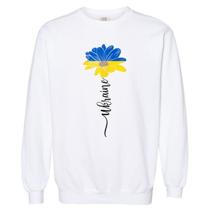 Support Ukraine Sunflower Garment-Dyed Sweatshirt