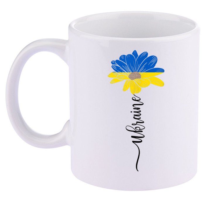 Support Ukraine Sunflower 11oz C Handle Ceramic Mug