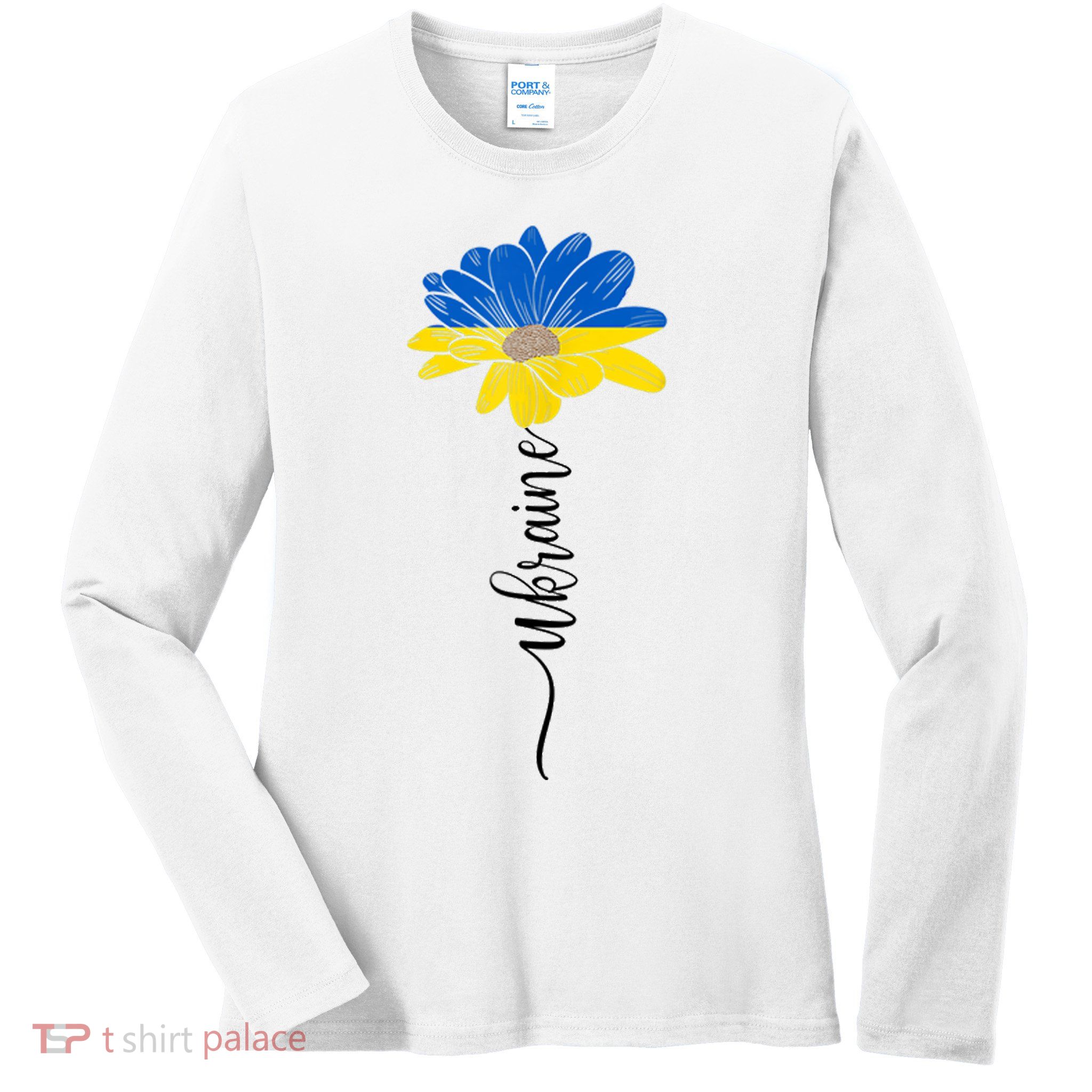 Support Ukraine Sunflower Ladies Long Sleeve Shirt