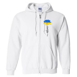 Support Ukraine Sunflower Full Zip Hoodie