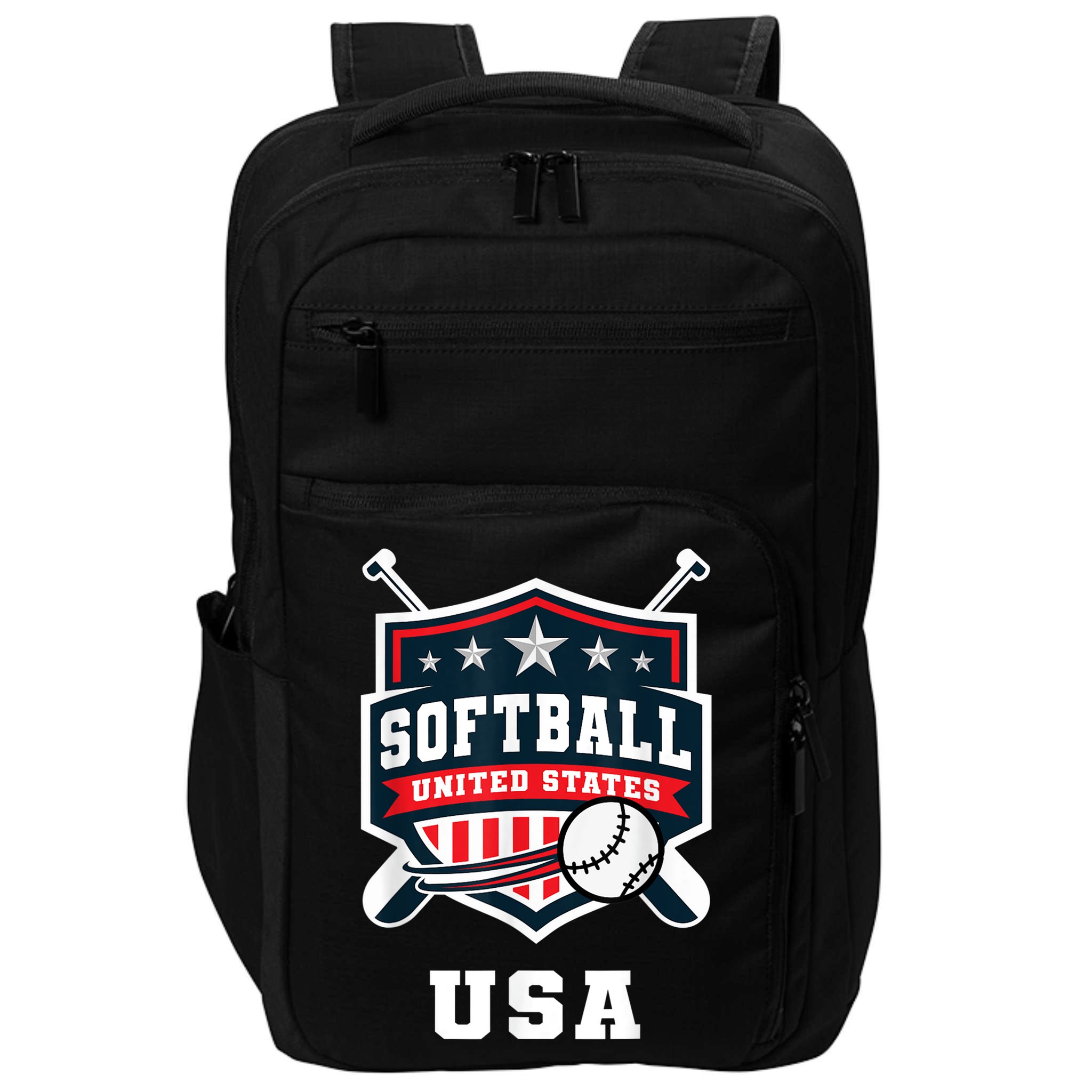 Softball USA Support the Team Shirt USA Flag Impact Tech Backpack